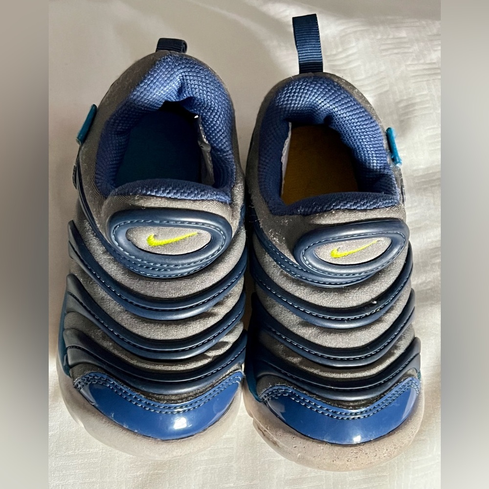 KIDS' DYNAMO FREE TRAINER IN PEWTER/ GREEN/ NAVY